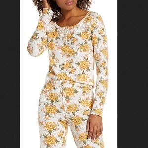 BP Yellow Floral Thermal Tee Size XS